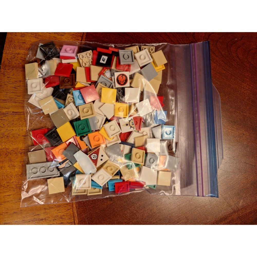 LEGO 2x2 Flat Tile Bulk Lot Assorted Colors Printed Pieces Specialty Parts 4 oz - Picture 2 of 9